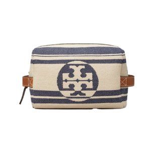 NEW Tory Burch Multicolor Ella Stripe Jacquard Cosmetic Case Pouch Bag